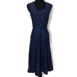 Elie Tahari Navy Black Lace Dress size 4